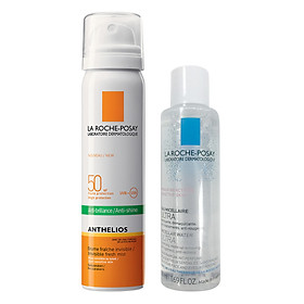 Xịt Chống Nắng, Giúp Kiểm Soát Bóng Nhờn Và Bảo Vệ Da La Roche-Posay Anthelios Anti-Shine Invisible Fresh Mist (75ml) - Tặng Nước Tẩy Trang Micellar Water Dành Cho Da Kích Ứng (50ml)