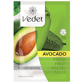 Mặt Nạ Giấy Trái Cây Vedet - Bơ Avocado (25g)