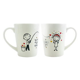 Bộ 2 ly sứ Dong Hwa MC004, 350ml