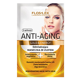Mặt Nạ Trẻ Hóa Da Với Vàng Floslek Anti Aging Rejuvenating Mask With Gold MF026 (2 x 5ml)