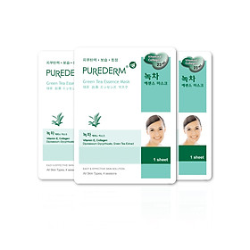 Lô 3 Mặt Nạ Giấy Trà Xanh PUREDERM 23ml