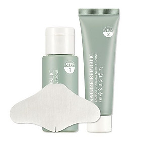 Bộ Lột Mụn Vùng Mũi Nature Republic Bamboo Charcoal Nose & T-Zone (25ml+33ml)