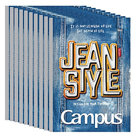 Lốc 10 Cuốn Vở Kẻ Ngang Campus Jean  NB-BJEA120 (120 Trang)