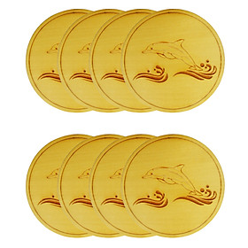 Đế Lót Ly Gỗ Quà Tặng Nhatvywood - Cá Heo NVH 08 (Bộ 4 Cái)