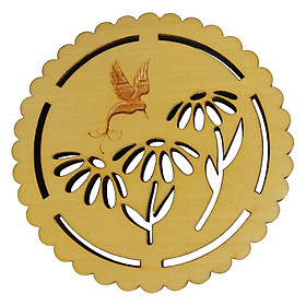 Đế Lót Ly Gỗ Quà Tặng Nhatvywood - Hoa Bướm NVH 10 (Bộ 4 Cái)