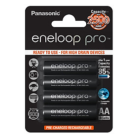 Bộ 4 Pin AA PANASONIC ENELOOP PRO 2500mAh - Hàng Chính Hãng
