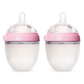 Bộ Hai Bình Sữa Silicone Comotomo CT00002 - Hồng (150ml)