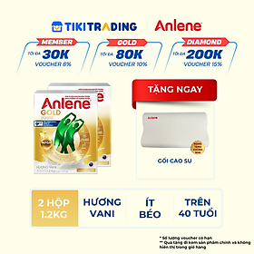 Combo 2 TPBS Anlene Gold hương vani 1.2kg - Tặng gối cao su