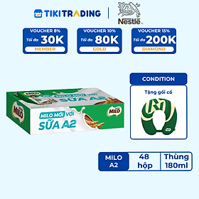 Thùng 48 Hộp Sữa Nestlé MILO A2 MỚI  (180ml / Hộp)