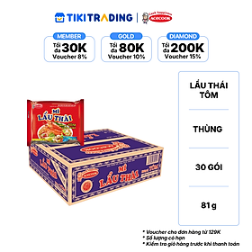 [HSD: 05.11.2026] Thùng 30 Gói Mì Lẩu Thái Tôm Acecook (81g x 30 gói)