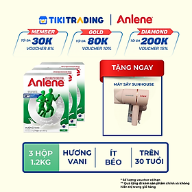 Combo 3 Sữa Bột Anlene Hương Vanilla (Hộp giấy 1200g)