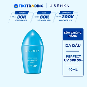 Kem Chống Nắng Dạng Sữa Senka Perfect UV Milk SPF 50+, PA++++ 41095 (40ml)