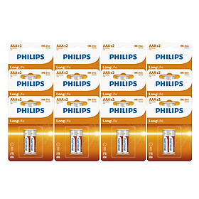 Set 12 Vỉ - Pin Kẽm Philips AAA R03L2B (24 Viên AAA) - Cam