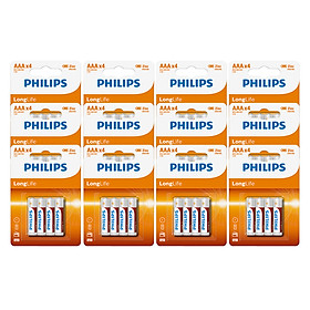 Set 12 Vỉ - Pin Kẽm Philips AAA R03L4B (48 Viên AAA) - Cam