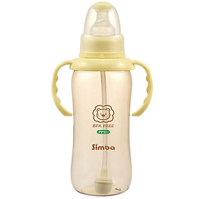 Bình sữa hồ lô tay cầm hút tự động nhựa PPSU Simba S6115 - 320ml