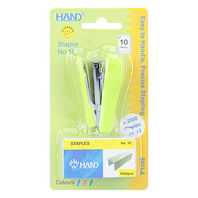 Dập Ghim Mini Số 10 Thân Nhựa Hand S-923A (Kèm 2 Hộp Kim Bấm)