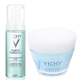 Combo 2 Sữa Rửa Mặt Tạo Bọt Dạng Mút Vichy - M3408400 (50ml) + Mặt Nạ Ngủ Cung Cấp Nước Tức Thì Vichy - 100690954 (15ml)