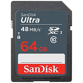 Thẻ Nhớ SD Ultra Sandisk 64GB Class 10 - 48MB s - Hàng Chính Hãng