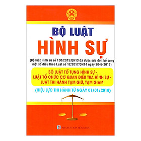 [Download Sách] Bộ Luật Hình Sự: Bộ Luật Tố Tụng Hình Sự - Luật Tổ Chức Cơ Quan Điều Tra Hình Sự - Luật Tạm Giữ, Tạm Giam