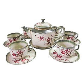 Mua Bộ Bình Trà CK Hoa Đào Gốm Sứ Bát Tràng T721