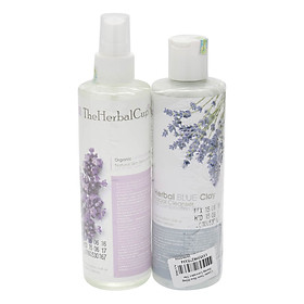 Combo Nước Hoa Hồng Hương Lavender The Herbal Cup Chai 250ml + Kem Rửa Mặt Đất Sét The Herbal Cup Chai 250ml