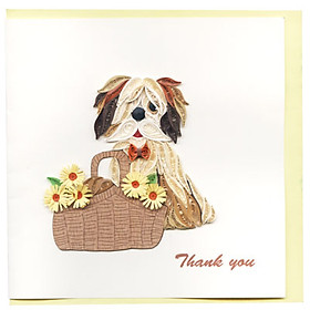 Thiệp Giấy Xoắn Việt Net - Thank You Mẫu 14 (15 x 15 cm)