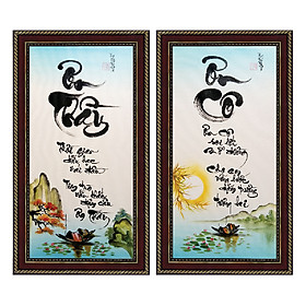 Mua Tranh thư pháp bộ đôi Nhớ Ơn Thầy Cô (38 x 68 cm) Thế Giới Tranh Đẹp