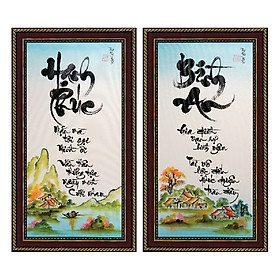 Tranh thư pháp bộ đôi Hạnh Phúc Bình An (38 x 68 cm) Thế Giới Tranh Đẹp