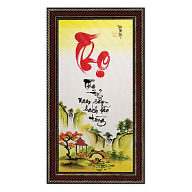 Tranh thư pháp Chữ Thọ (38 x 68 cm) Thế Giới Tranh Đẹp