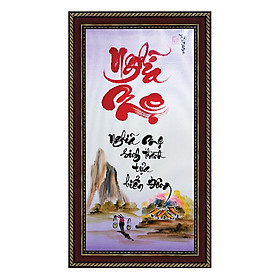 Tranh thư pháp Chữ Nghĩa Mẹ (38 x 68 cm) Thế Giới Tranh Đẹp