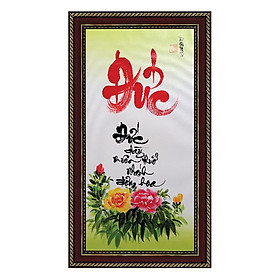 Tranh thư pháp Chữ Đức ý nghĩa (38 x 68 cm) Thế Giới Tranh Đẹp