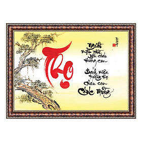 Tranh Thư Pháp BÁCH NIÊN TRƯỜNG THỌ (TP_41X56-16) (41 x 56 cm) Thế Giới Tranh Đẹp