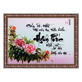 Mua Tranh Thư Pháp HẠNH PHÚC LÀ BIẾT CHO ĐI (TP_41X56_33) (41 x 56 cm) Thế Giới Tranh Đẹp