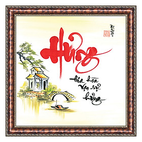 Tranh Thư Pháp GIA HÒA VẠN SỰ HƯNG V44-26 (46 x 46 cm) Thế Giới Tranh Đẹp