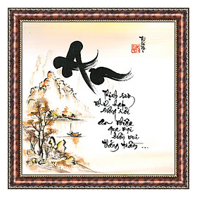 Tranh Thư Pháp SỐNG MỘT ĐỜI AN VUI V44-41 (46 x 46 cm) Thế Giới Tranh Đẹp