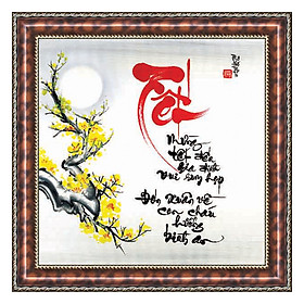 Mua Tranh Thư Pháp TẾT ẤM - BÌNH AN V44-16 (46 x 46 cm) Thế Giới Tranh Đẹp
