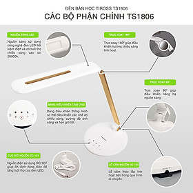 Đèn Bàn LED Chống Cận Tiross TS1806 - 8W - Màu Silver