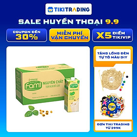 Thùng 10 Hộp Sữa Đậu Nành Vinasoy Fami Nguyên Chất (1 lít / Hộp)