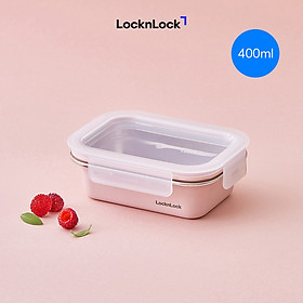 Hộp đựng thực phẩm bằng thép không gỉ LocknLock Color Coated STS Container nhiều dung tích - 400ml - Hồng