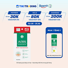 Miếng dán mụn giúp giảm mụn sưng viêm Acnes Clear Patch (48 Miếng)