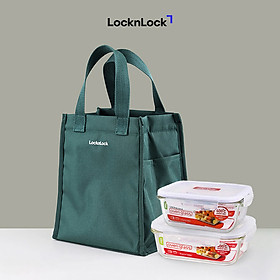 Bộ túi hộp cơm thủy tinh LocknLock 3EA LLG429DS2GRN - (LLG429D*1, LLG428*1, HWB820GRY*1) - Màu xanh lá