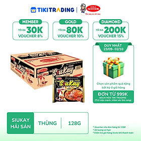 Thùng 24 Gói Mì Siukay Hải Sản (128g x 24 gói)