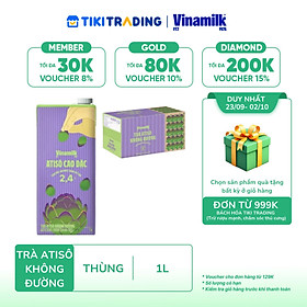 Thùng 12 hộp Trà Atisô không đường Vinamilk - Hộp giấy 1L