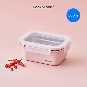 Hộp đựng thực phẩm bằng thép không gỉ LocknLock Color Coated STS Container nhiều dung tích - 500ml - Hồng