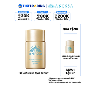 Kem chống nắng dạng sữa dưỡng da kiềm dầu bảo vệ hoàn hảo Anessa Perfect UV Sunscreen Skincare Milk SPF 50+ PA++++ 20ml