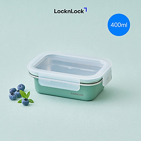 Hộp đựng thực phẩm bằng thép không gỉ LocknLock Color Coated STS Container nhiều dung tích - 400ml - Xanh lá