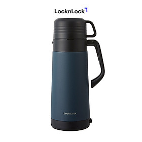 Bình giữ nhiệt LocknLock Easy Outdoor Vacuum Bottle LHC1485 - Có nắp sử dụng được như cốc và dây đeo vai - 1.8L - Hàng chính hãng - Xanh Navy