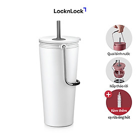 Bình giữ nhiệt có ống hút Lock&Lock Bucket Tumbler with Straw LHC4268 540ml - Màu Trắng