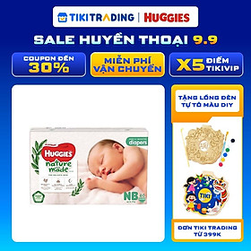Tã Dán Siêu Cao Cấp Huggies Platinum Naturemade NB60 (60 Miếng)