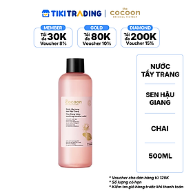 Nước Tẩy Trang Sen Hậu Giang Sạch Bụi Siêu Mịn PM1.0, Có Prebiotics Dịu Êm Cho Da Rất Nhạy Cảm Cocoon 500ml